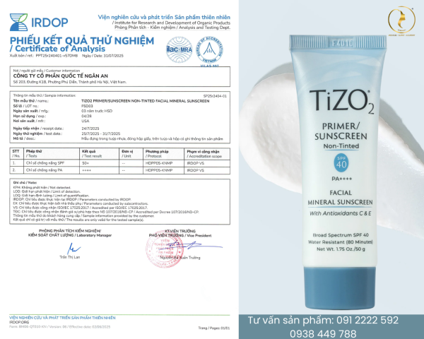Kem chống nắng không màu Tizo2 Primer Sunscreen Non-Tinted SPF 40 - Hình ảnh 2