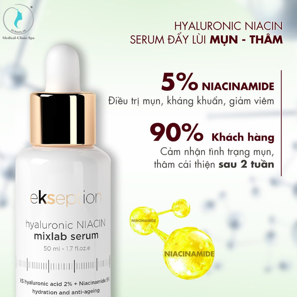 Công dụng của serum giảm mụn, xóa thâm Ekseption Hyaluronic Niacin