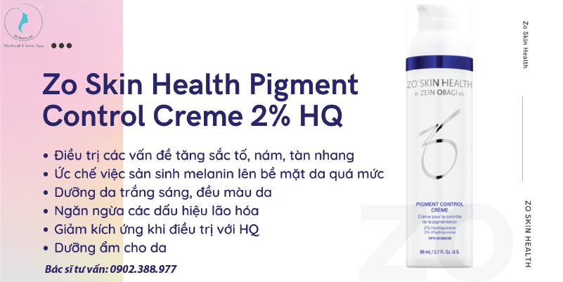Công dụng của kem khắc phục sắc tố da Zo Skin Health Pigment Control Creme 2% HQ