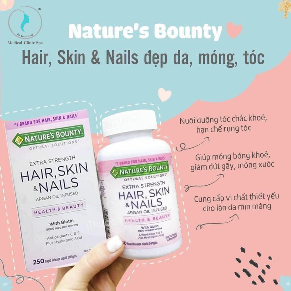 Viên uống Nature's Bounty Hair Skin Nail đẹp da, móng, tóc | Edbeauty