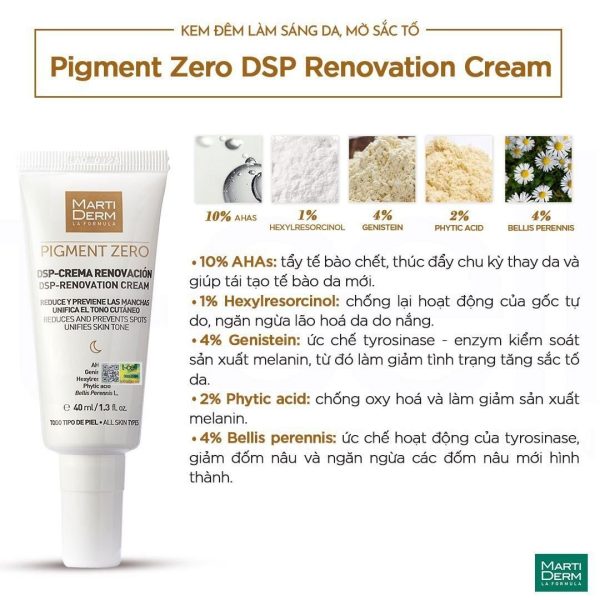 Kem điều trị nám ban đêm MartiDerm Pigment Zero DSP Renovation Cream - Hình ảnh 3