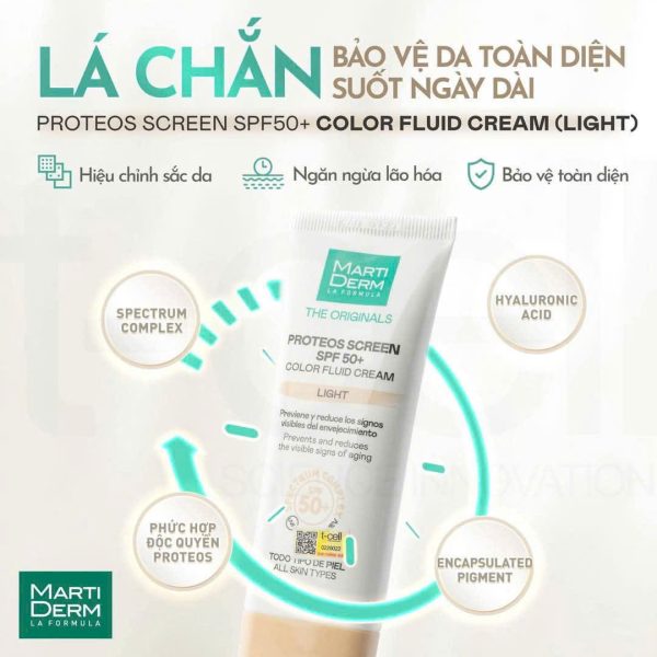 Kem chống nắng MartiDerm The Originals Proteos Screen SPF50+ Fluid Cream - Hình ảnh 5