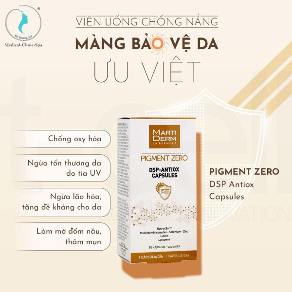Viên uống chống nắng MartiDerm Pigment Zero DSP Antiox Capsules - Hình ảnh 3