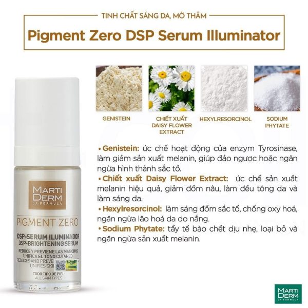 Tinh chất sáng da mờ thâm MartiDerm Pigment Zero DSP Serum Illuminator - Hình ảnh 2