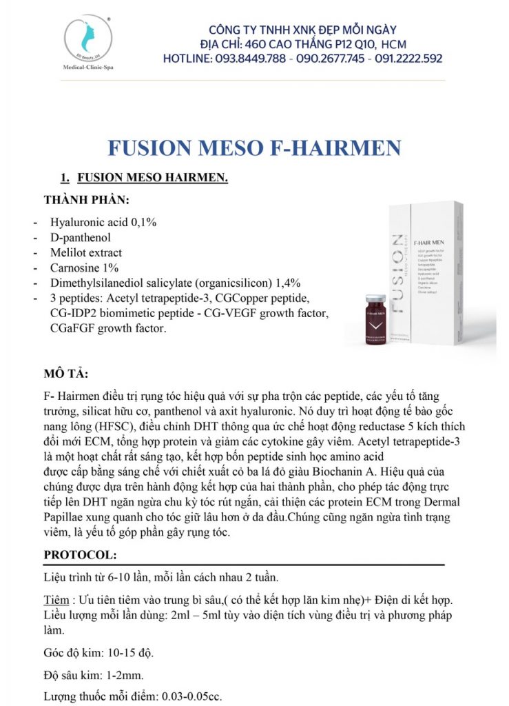 LIỆU TRÌNH FUSION F-HAIR MEN KÍCH THÍCH MỌC TÓC | Edbeauty