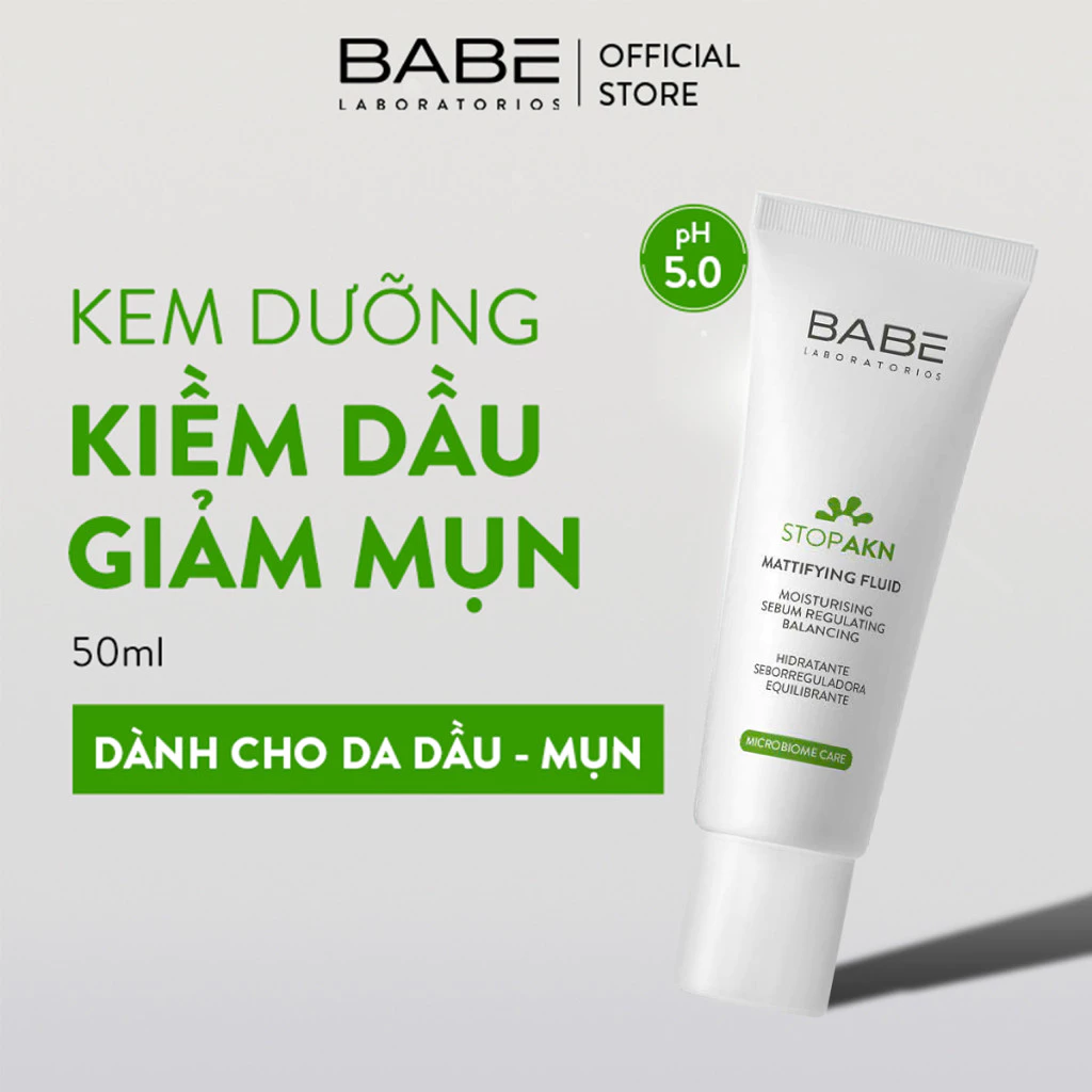 Kem dưỡng ẩm trị mụn Babe Stop AKN Mattifying Moisturiser - Ảnh 2