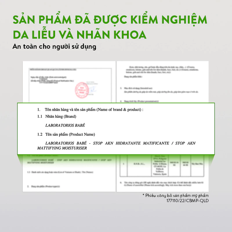 Kem dưỡng ẩm trị mụn Babe Stop AKN Mattifying Moisturiser - Ảnh 4