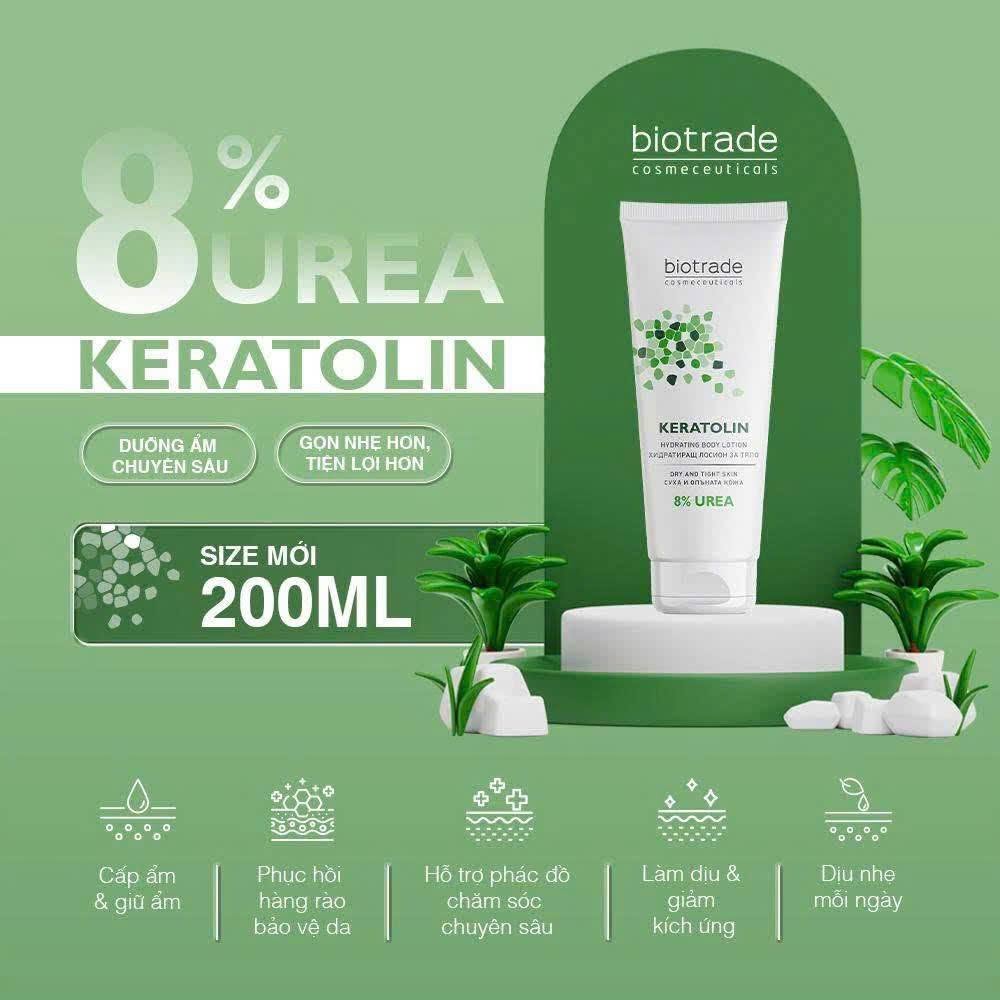 Dưỡng ẩm toàn thân Biotrade Keratolin Body Hydrating Lotion 8% Urea 200ml