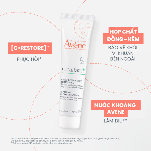 Kem phục hồi làm dịu da Avene Cicalfate+ Repairing Protective Cream - Hình ảnh 3