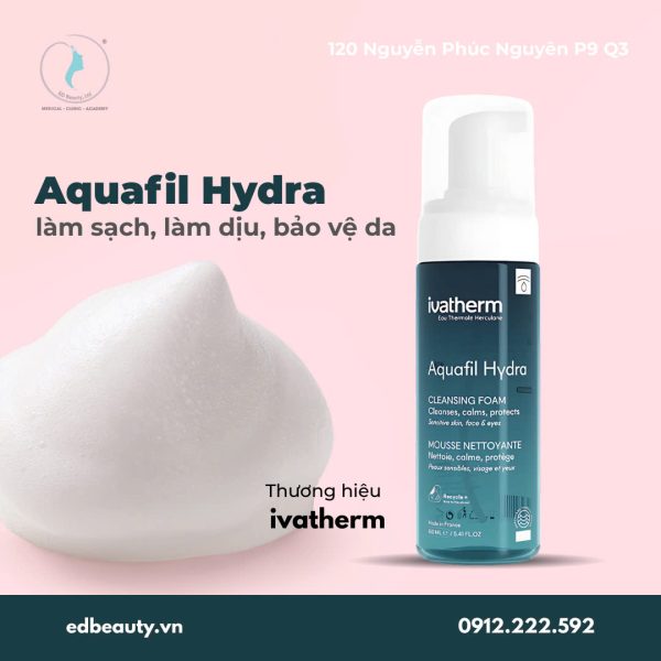 Sữa rửa mặt dạng bọt dưỡng ẩm Ivatherm Aquafil Hydra Cleansing Foam - Hình ảnh 2