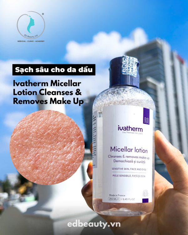 Nước tẩy trang cho da dầu Ivatherm Micellar Lotion Cleanses & Removes Make Up - Hình ảnh 2