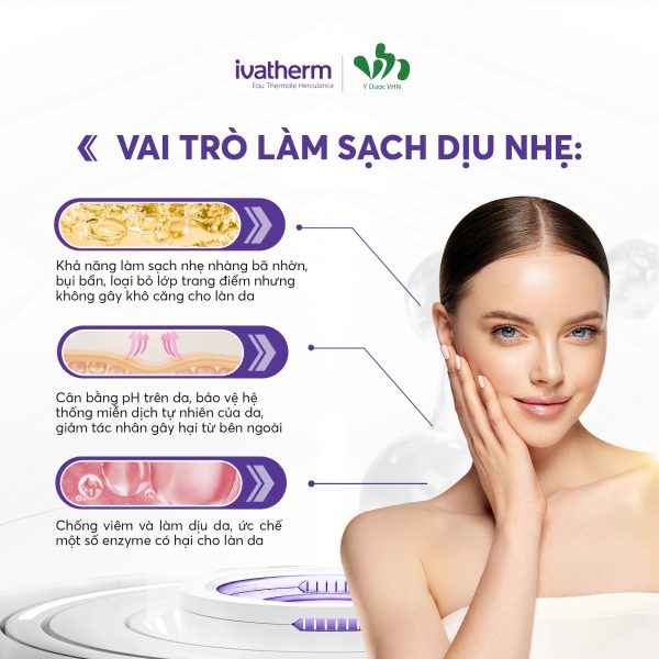Tẩy trang cho da giãn mao mạch, nhạy cảm Ivatherm Rosederm Anti Redness Micellar Lotion - Hình ảnh 3