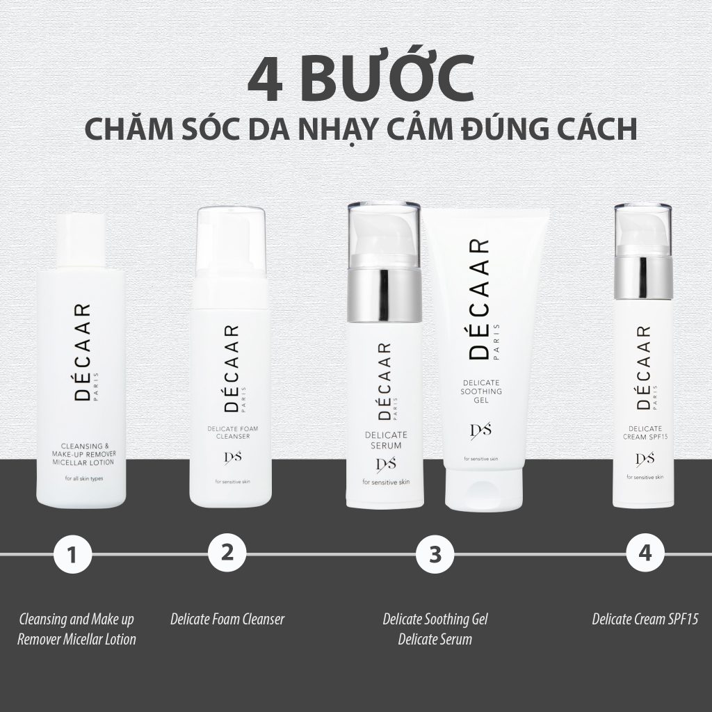 DÉCAAR CHIA SẺ 4 BƯỚC CHĂM SÓC DA NHẠY CẢM ĐÚNG CÁCH