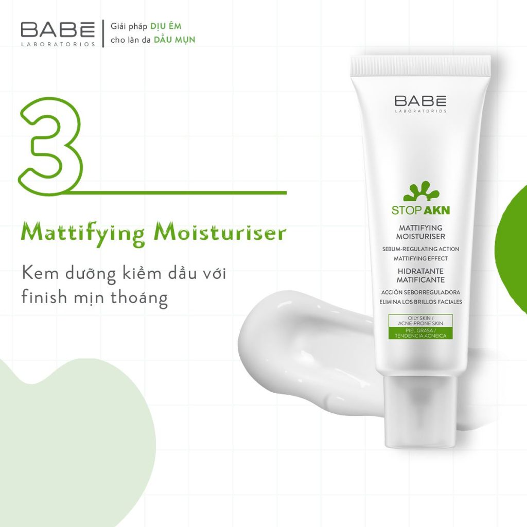 Kem dưỡng ẩm cho da dầu Babe Stop AKN Mattifying Moisturiser