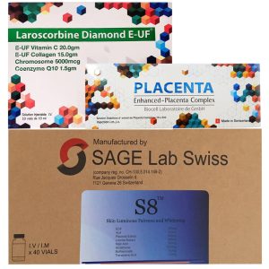 Bộ 3 truyền trắng da S8 SAGE Lab Swiss + Placenta Complex + Laroscorbine Diamond E-UF