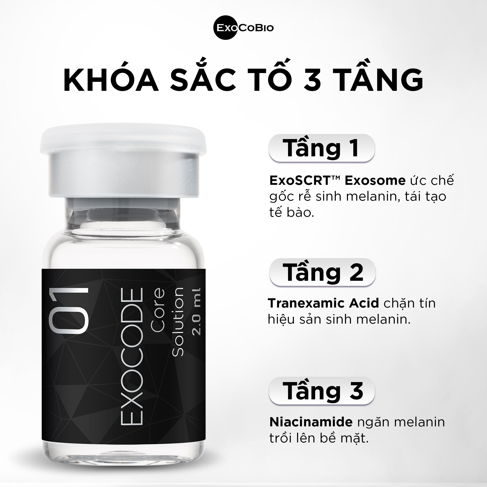 Set tinh chất Exocode Radiance - R cấy làm sáng da và điều trị nám (Set liệu trình 3 cặp) - Hình ảnh 2