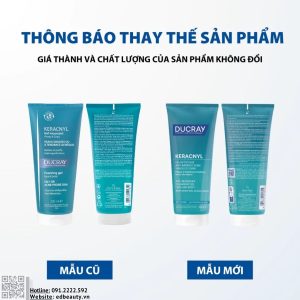 Gel rửa mặt cho da dầu nhờn giảm mụn Ducray Keracnyl Moussant