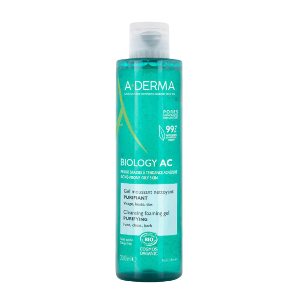 Sữa rửa mặt cho da dầu, mụn và nhạy cảm A-Derma Phys-AC Purifying Foaming Gel