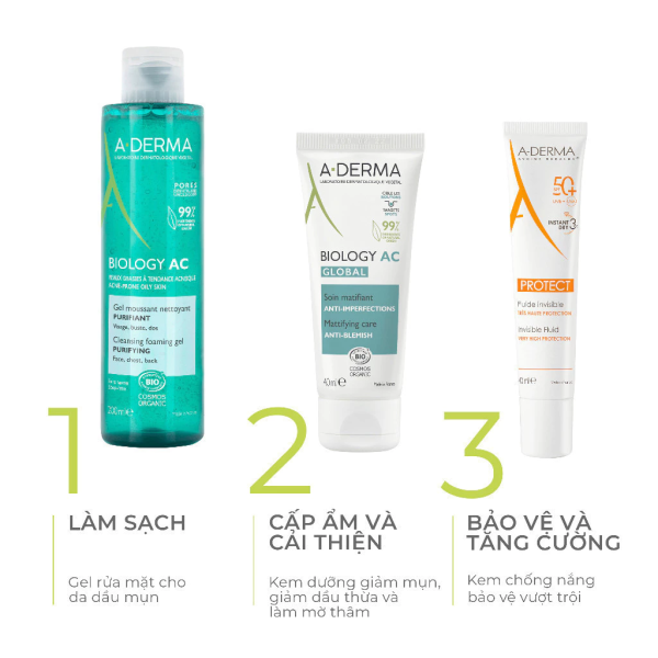 Sữa rửa mặt cho da dầu, mụn và nhạy cảm A-Derma Phys-AC Purifying Foaming Gel - Hình ảnh 9