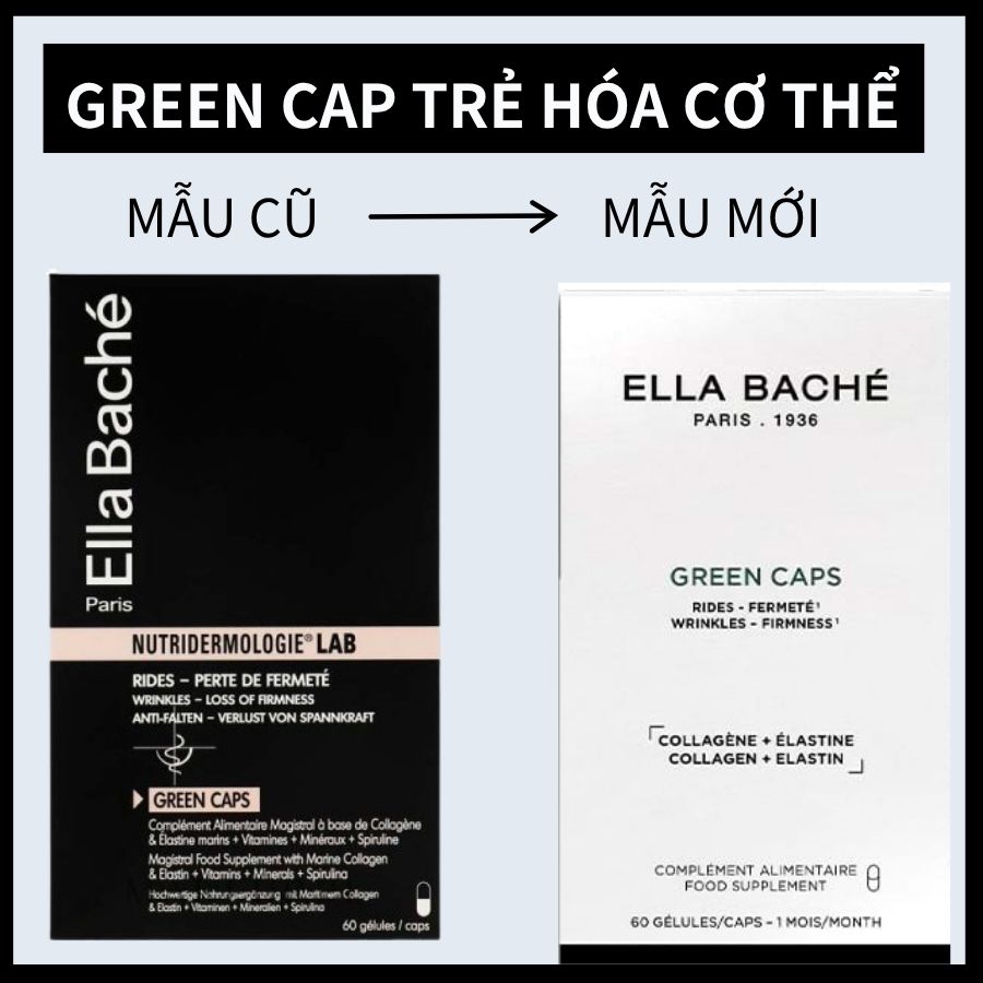 Viên uống trẻ hóa mờ nhăn Ella Bache Green Caps - Ảnh 2
