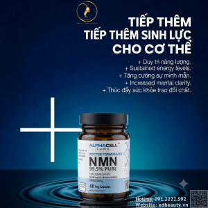 Thực phẩm bổ sung Nicotinamide Mononucleotide AlphaCell Labs NMN 500mg