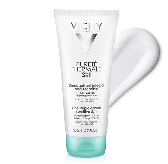 Sửa rửa mặt tẩy trang 3 trong 1 Vichy Pureté Thermale 3in1 One Step Cleanser Sensitive Skin and Eyes