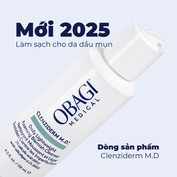 Sữa rửa mặt cho da mụn Obagi Clenziderm MD Daily Lightweight Foaming Blemish Cleanser - Hình ảnh 5