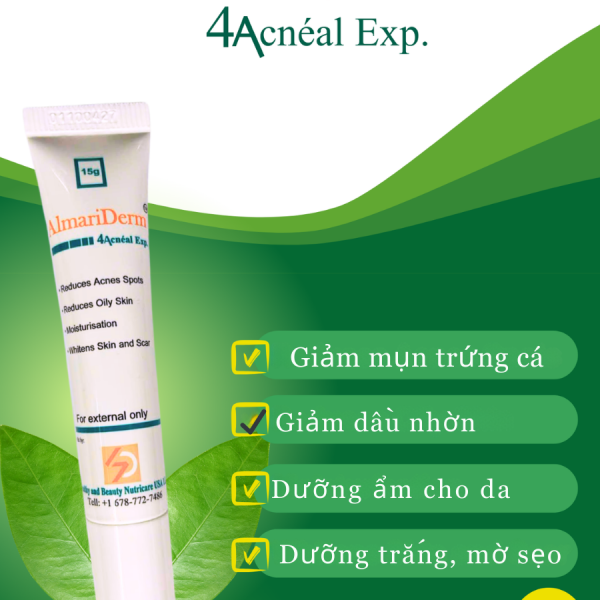 Kem điều trị mụn trứng cá, giảm thâm da AlmariDerm 4Acnéal Exp. - Hình ảnh 3