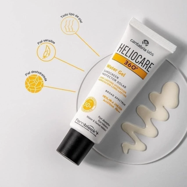 Kem chống nắng phổ rộng, không bết dính Heliocare 360º Water Gel SPF 50+ - Hình ảnh 5