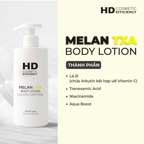 Sữa dưỡng thể giảm thâm nám, sáng da HD Cosmetic Efficiency Melan TXA Body Lotion - Hình ảnh 2
