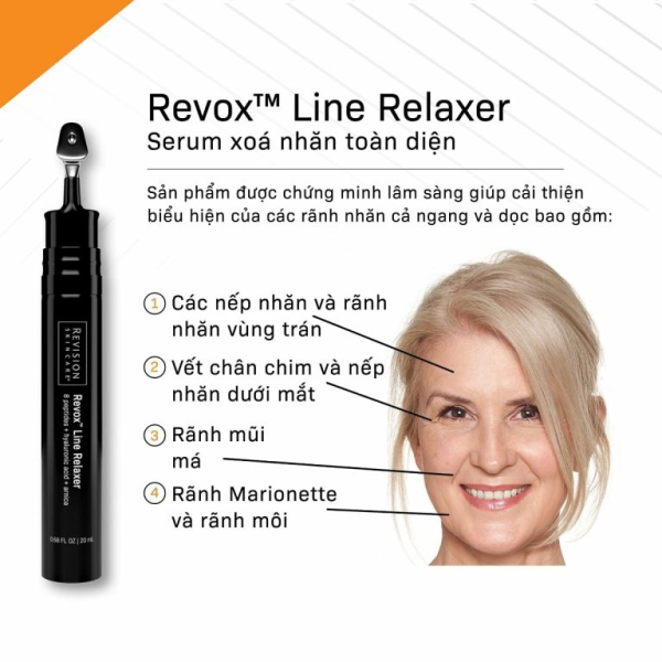 Tinh chất giảm nhăn, trẻ hóa làn da Revision Skincare Revox Line Relaxer - Hình ảnh 2
