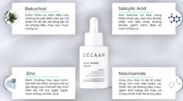 Tinh chất trị mụn, phục hồi da Decaar Acne Repair Serum - Hình ảnh 2
