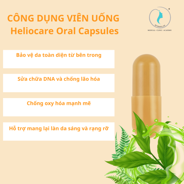 Viên uống chống nắng toàn thân, ngăn ngừa lão hóa Heliocare Capsules Oral - Hình ảnh 2