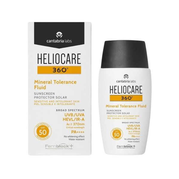 Kem chống nắng cho da nhạy cảm, sau điều trị Heliocare 360 Mineral Tolerance Fluid SPF 50