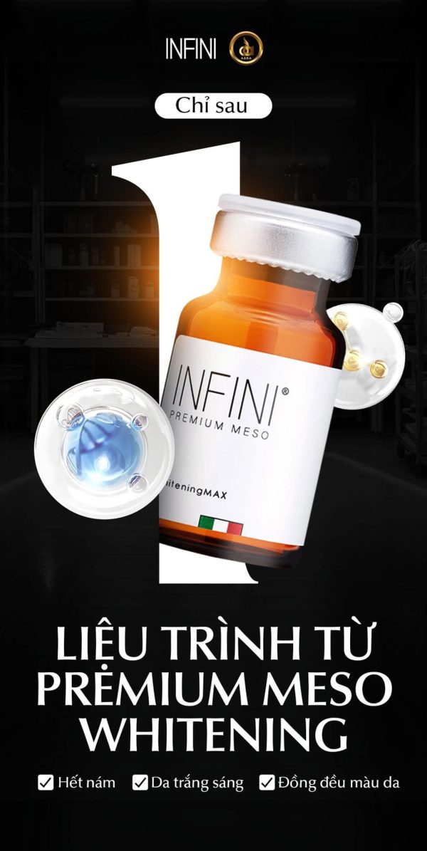 Cocktail điều trị nám, giảm sắc tố và sáng đều da Infini Premium Meso W WhiteningMax - Hình ảnh 2