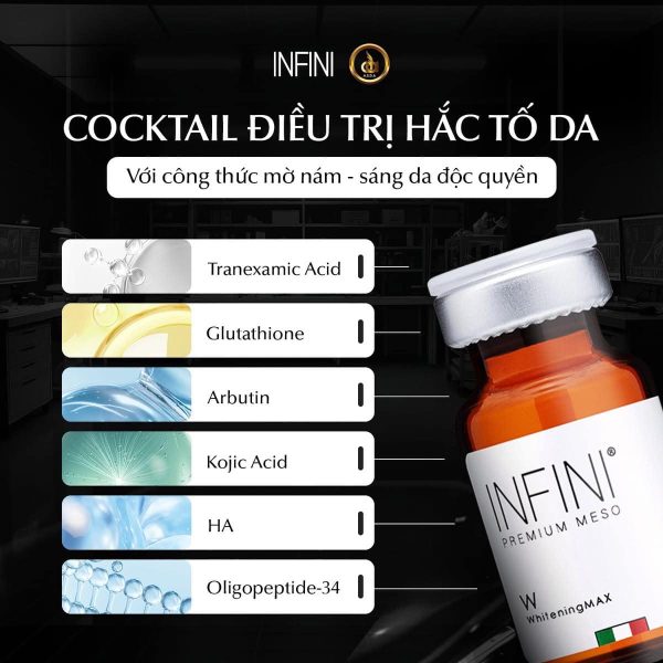 Cocktail điều trị nám, giảm sắc tố và sáng đều da Infini Premium Meso W WhiteningMax - Hình ảnh 4