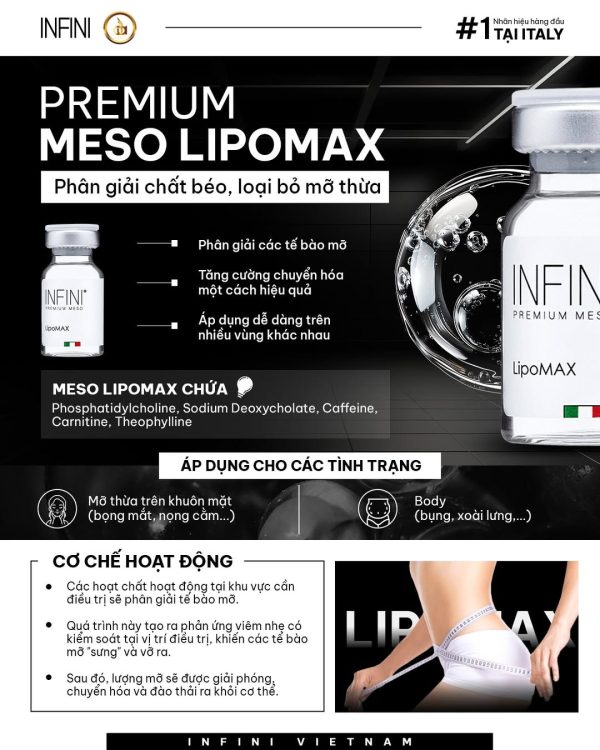 Tinh chất tan mỡ, giảm béo, cải thiện body Infini Premium Meso Lipomax  - Hình ảnh 2