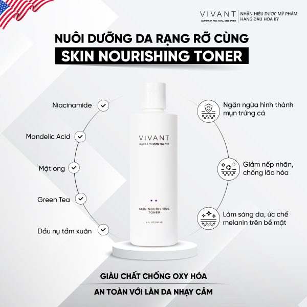 Nước cân bằng dịu nhẹ, hỗ trợ điều trị da mụn Vivant Skin Nourishing Toner - Hình ảnh 3