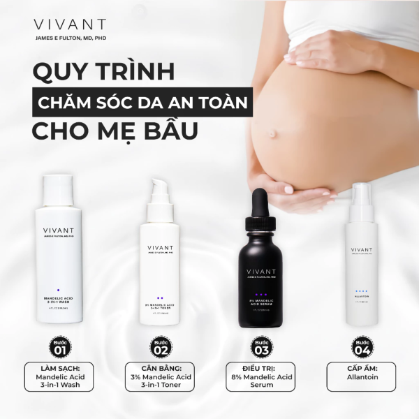Nước cân bằng, sạch sâu và cải thiện kết cấu da Vivant 3% Mandelic Acid 3-in-1 Toner - Hình ảnh 3