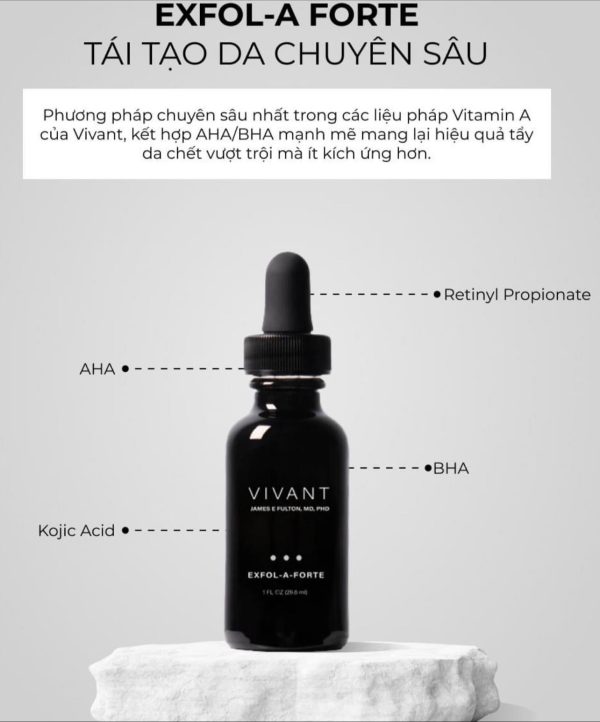 Serum tái tạo, hỗ trợ điều trị da mụn trứng cá nặng Vivant Exfol-A Forté™  - Hình ảnh 3