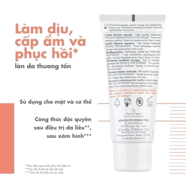 Sữa dưỡng phục hồi da sau peel, laser và xăm hình  Avène Cicalfate+ Hydrating Skin Repairing Emulsion - Hình ảnh 3