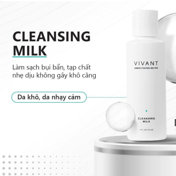 Sữa rửa mặt dưỡng ẩm, mềm mịn da Vivant Cleansing Milk - Hình ảnh 2