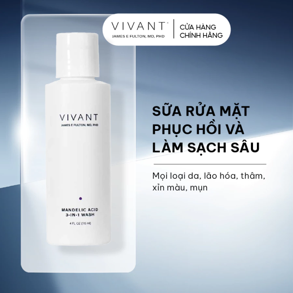 Sữa rửa mặt sạch sáng da, cải thiện mụn Vivant Mandelic Acid 3-in-1 Wash - Hình ảnh 4