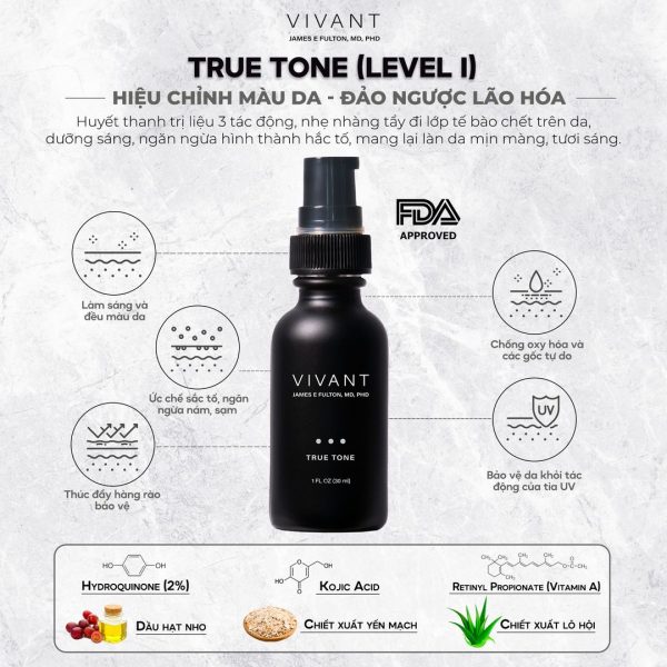 Tinh chất giảm nám, làm sáng da đều màu Vivant True Tone - Hình ảnh 5