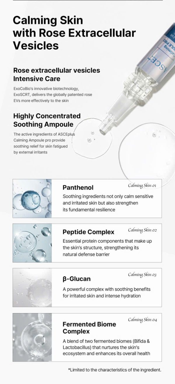 Tinh chất phục hồi tái tạo làn da nhạy cảm ASCEplus Calming Ampoule Pro - Hình ảnh 6