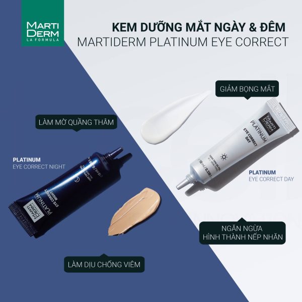 Bộ kem dưỡng giảm thâm bọng mắt, dùng ngày & đêm MartiDerm Platinum Eye Correct - Hình ảnh 2