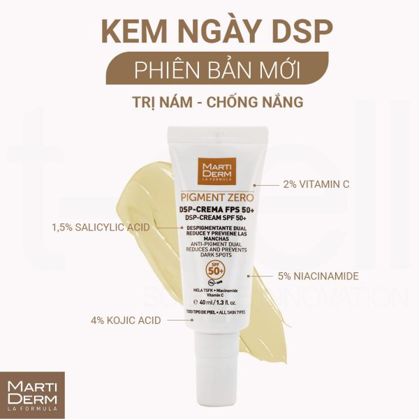 Kem điều trị đốm nâu, làm sáng da và chống nắng MartiDerm Pigment Zero DSP SPF50+ Cream - Hình ảnh 4
