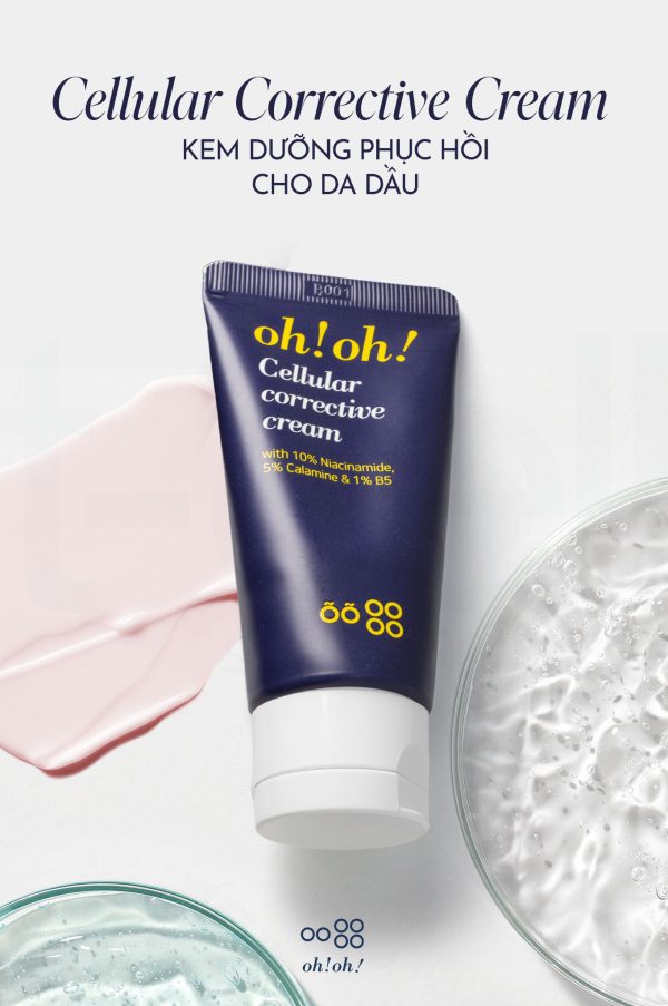 Kem dưỡng ẩm giảm dầu, phục hồi và làm sáng cho da mụn oh!oh! Cellular Corrective Cream - Hình ảnh 5