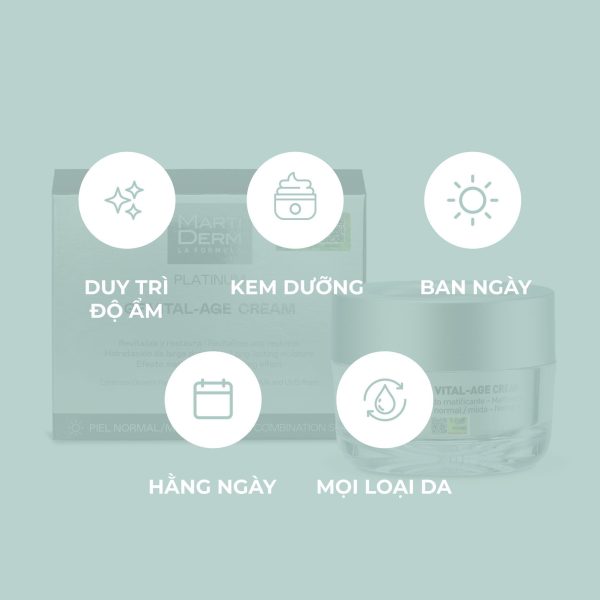 Kem dưỡng phục hồi, trẻ hóa làn da sáng khỏe MartiDerm Platinum GF Vital Age Cream - Hình ảnh 3