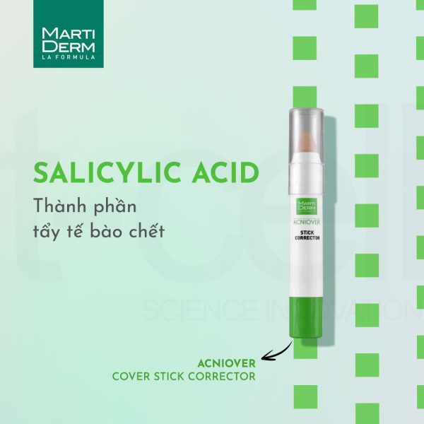 Bút che khuyết điểm, giảm thâm và mụn sưng viêm MartiDerm Acniover Cover Stick Corrector - Hình ảnh 2